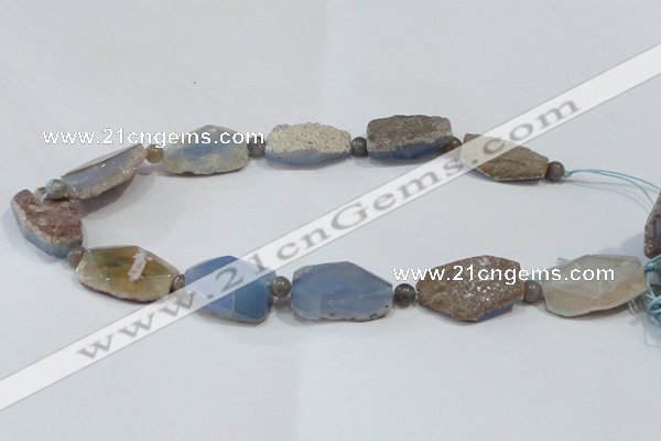 CNG2523 15.5 inches 10*30mm - 15*30mm nuggets agate beads