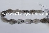 CNG2711 18*25mm - 25*35mm freeform black rutilated quartz beads