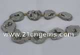 CNG2891 15.5 inches 25*30mm - 30*35mm freeform plated druzy agate beads