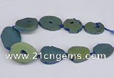 CNG3102 15.5 inches 25*30mm - 35*50mm freeform plated druzy agate beads