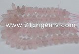CNG3216 10*25mm - 12*50mm faceted nuggets rose quartz beads
