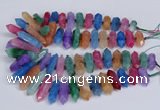 CNG3228 10*25mm - 12*50mm faceted nuggets agate beads