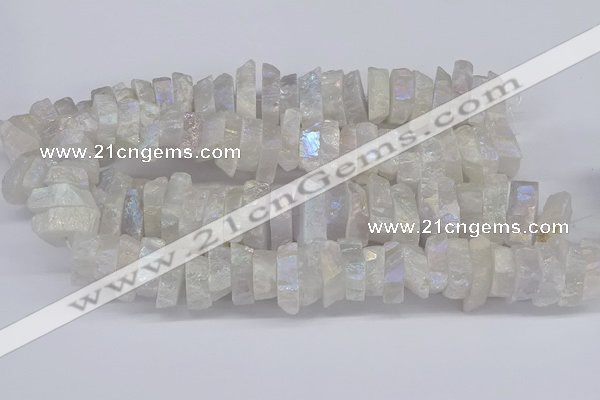 CNG3235 15.5 inches 20*25mm - 25*30mm nuggets plated white crystal beads