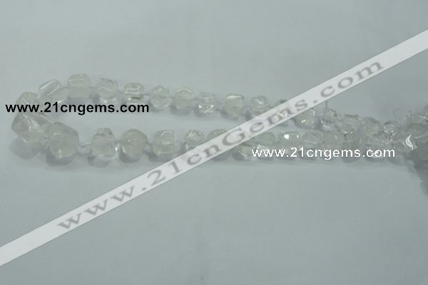 CNG341 15.5 inches 8*10mm - 15*18mm faceted nuggets white crystal beads