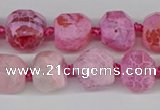 CNG3501 15.5 inches 12mm - 14mm faceted nuggets agate beads