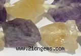 CNG3721 15.5 inches 12*14mm - 15*20mm nuggets rough amethyst & citrine beads