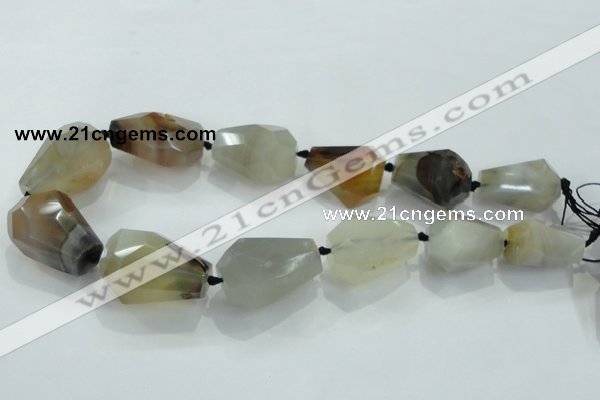 CNG379 15.5 inches 18*22mm – 25*38mm faceted nuggets agate beads