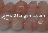 CNG5005 15.5 inches 12*16mm - 15*20mm faceted nuggets rose quartz beads
