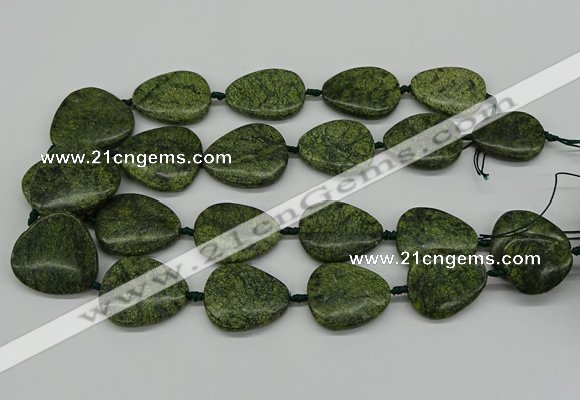 CNG5166 15.5 inches 16*22mm - 30*35mm freeform green lace gemstone beads
