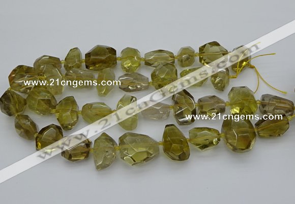 CNG5236 15.5 inches 13*18mm - 18*25mm faceted nuggets lemon quartz beads