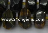 CNG5275 15.5 inches 12*16mm - 15*20mm faceted nuggets blue tiger eye beads