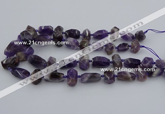 CNG5306 15.5 inches 12*16mm - 15*20mm faceted nuggets amethyst beads