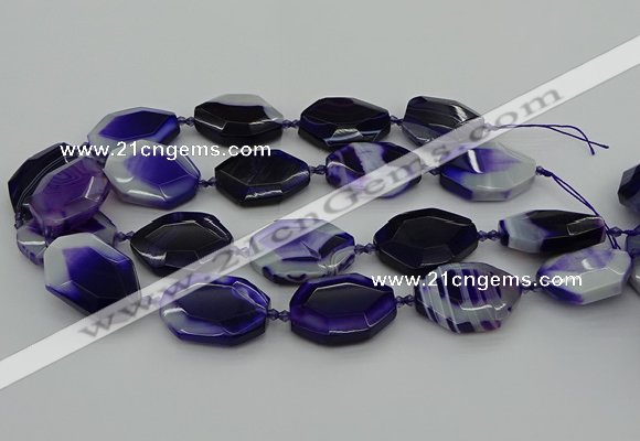 CNG5346 15.5 inches 25*35mm - 30*40mm faceted freeform agate beads