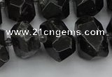 CNG5368 12*16mm - 15*20mm faceted nuggets black tourmaline beads