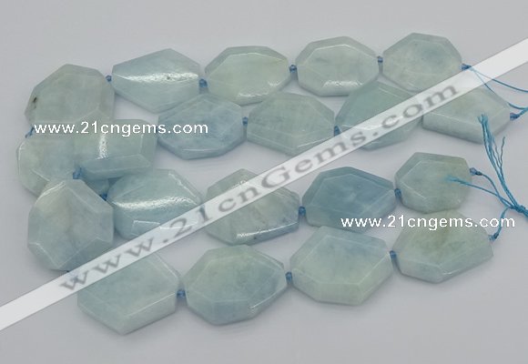 CNG5375 15.5 inches 20*30mm - 35*45mm faceted freeform aquamarine beads