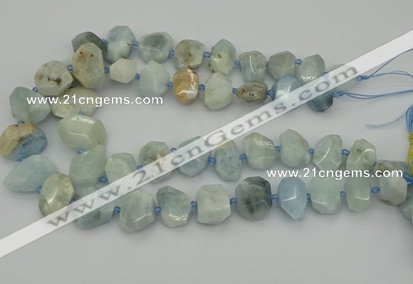 CNG5383 15.5 inches 12*16mm - 18*25mm faceted nuggets aquamarine beads