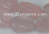 CNG5444 12*16mm - 15*25mm faceted nuggets rose quartz beads