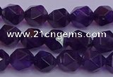 CNG5492 15.5 inches 8mm faceted nuggets amethyst gemstone beads