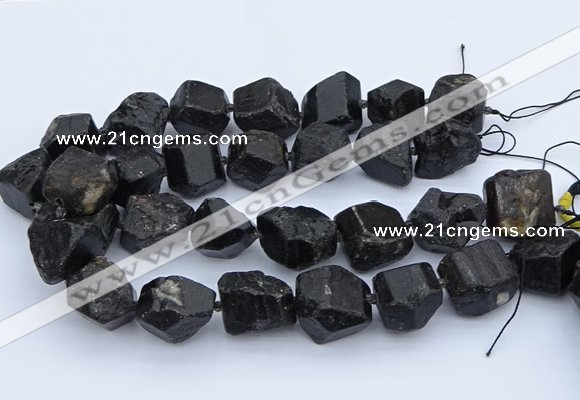CNG5557 15.5 inches 18*22mm - 22*25mm nuggets black tourmaline beads