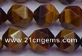 CNG5579 15.5 inches 12mm faceted nuggets yellow tiger eye beads