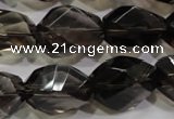 CNG562 15.5 inches 15*20mm faceted nuggets smoky quartz beads