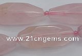 CNG5631 15.5 inches 15*35mm - 18*40mm faceted rice rose quartz beads