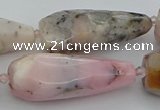 CNG5634 15.5 inches 15*35mm - 18*45mm faceted teardrop pink opal beads