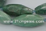 CNG5639 15.5 inches 15*35mm - 18*40mm faceted rice amazonite beads