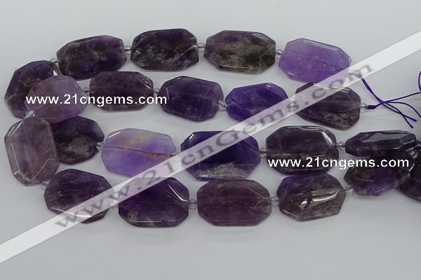 CNG5700 15.5 inches 25*30mm - 28*35mm faceted freeform amethyst beads