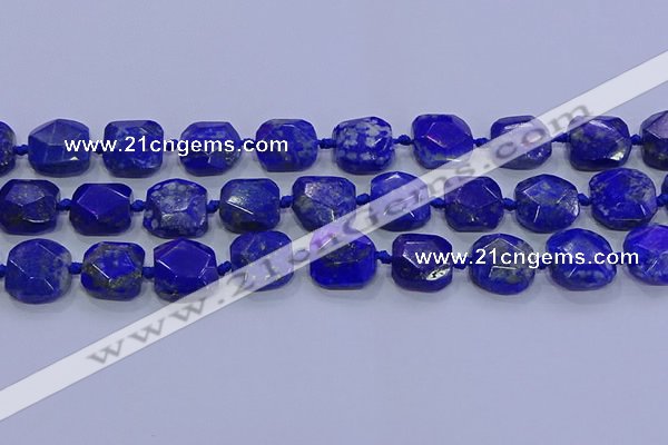 CNG5815 15.5 inches 10*12mm - 10*14mm faceted freeform lapis lazuli beads