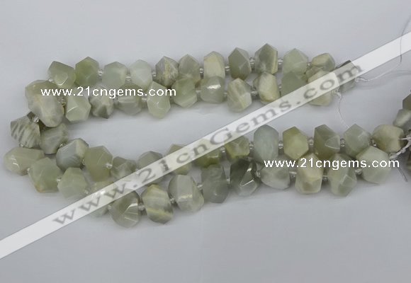 CNG5832 15.5 inches 12*16mm - 15*20mm faceted nuggets moonstone beads