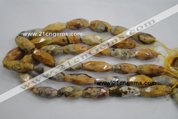 CNG585 15.5 inches 14*33mm faceted nuggets crazy lace agate beads