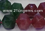 CNG5853 14*16mm - 16*18mm faceted nuggets mixed strawberry quartz beads