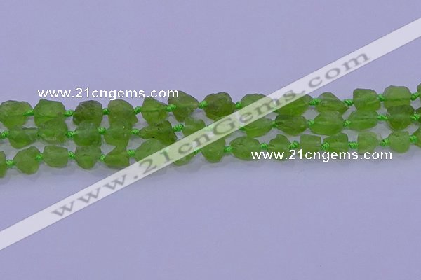 CNG5904 15.5 inches 4*6mm - 6*10mm nuggets rough olive quartz beads