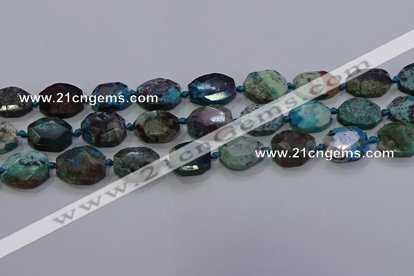 CNG5940 10*14mm - 12*16mm faceted freeform chrysocolla beads