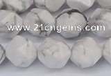 CNG6033 15.5 inches 12mm faceted nuggets white howlite beads