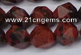 CNG6041 15.5 inches 12mm faceted nuggets mahogany obsidian beads