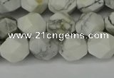 CNG6098 15.5 inches 8mm faceted nuggets white howlite beads