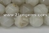 CNG6150 15.5 inches 10mm faceted nuggets grey agate beads