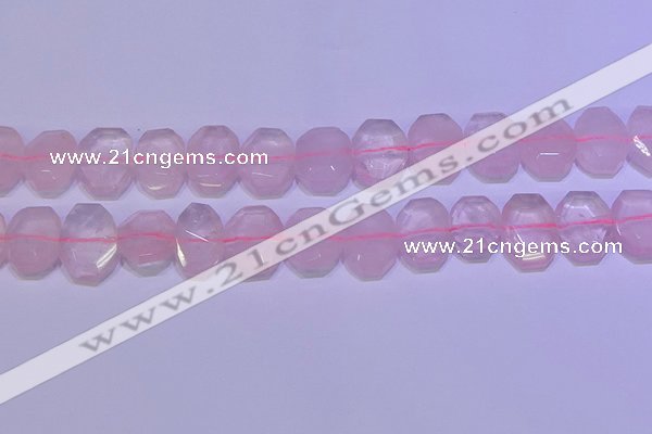 CNG6301 15.5 inches 13*18mm - 15*20mm faceted freeform rose quartz beads