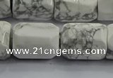 CNG6418 15.5 inches 15*20mm faceted nuggets white howlite beads