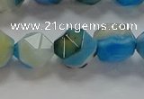 CNG6526 15.5 inches 10mm faceted nuggets line agate beads