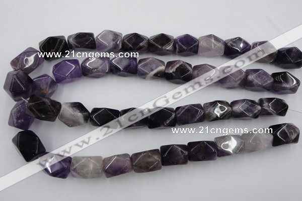 CNG655 15.5 inches 13*18mm faceted nuggets amethyst beads