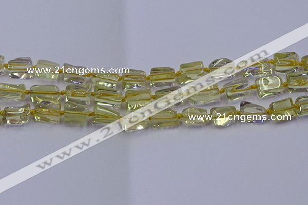 CNG6806 15.5 inches 5*8mm - 8*12mm nuggets lemon quartz beads