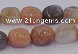 CNG6896 15.5 inches 8*12mm - 10*14mm nuggets mixed moonstone beads