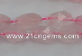 CNG6915 15.5 inches 8*12mm - 12*16mm faceted nuggets rose quartz beads