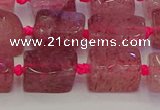 CNG6930 15.5 inches 5*8mm - 8*12mm nuggets strawberry quartz beads