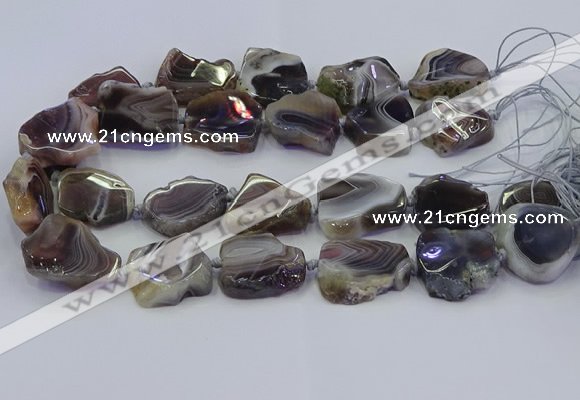 CNG6942 15.5 inches 18*25mm - 25*35mm freeform Botswana agate beads