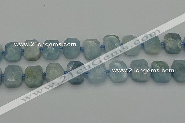 CNG7203 15.5 inches 13*18mm - 15*20mm faceted freeform aquamarine beads