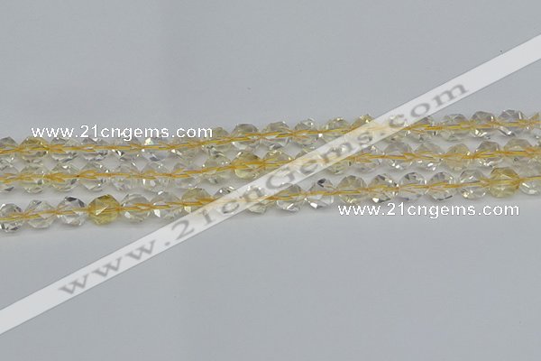 CNG7230 15.5 inches 6mm faceted nuggets citrine gemstone beads